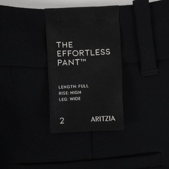 Aritzia The Effortless Pant Crepette Trousers in Black - Size 2 Regular - NWT - Picture 6 of 10